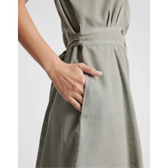 New Quince Vintage Wash Tencel Button Front Dress Olive Women’s Small 3907-M - Picture 3 of 11